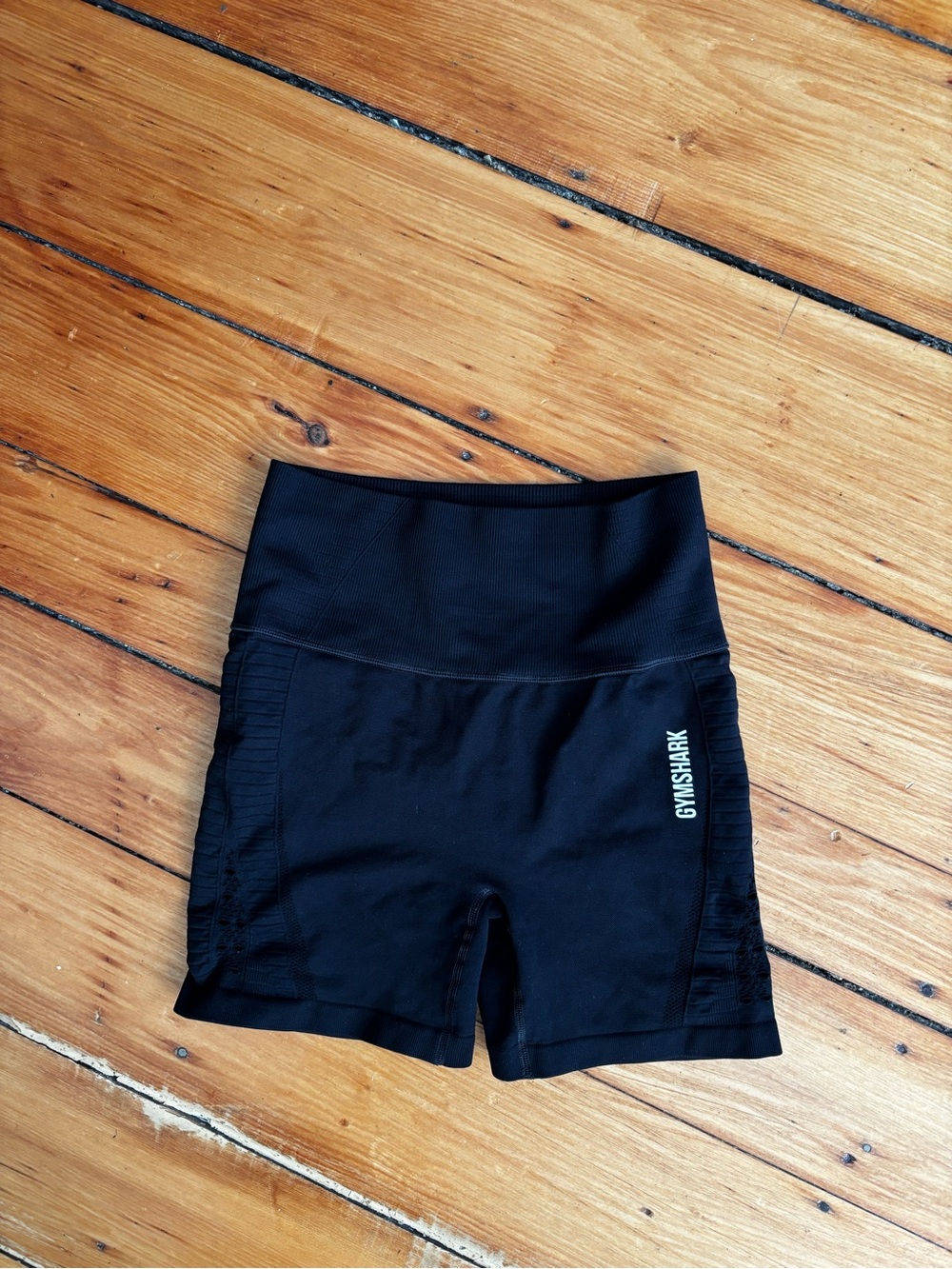 Gymshark Black High-Waist Bike Shorts with Logo